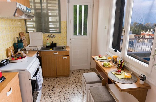 Nea Makri Apartment | Summer condo, huge balconies, 5-minute walk to beach.