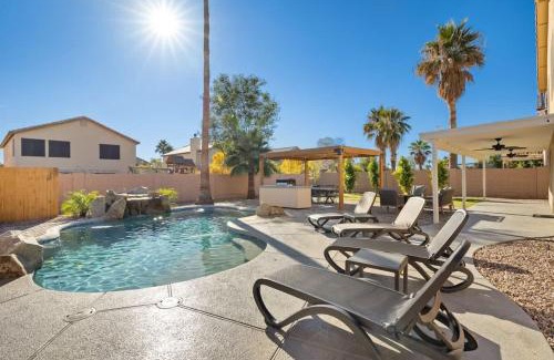 Larissa House | Sun-Drenched Terrace: Chic w Grille Firepit Pool