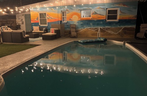 Seminole House | Sweet retreat, with private pool, patio, bbq, corn hole boards and fire pit.