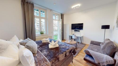Magdeburg Apartment | SweetHome - Business-Apartment mit Küche, Terrasse, Stellplatz