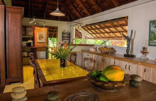 Cook's Bay Villa | Tahiti beach house, beachfront wooden villa on tilts, under trade winds, Moorea
