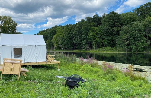 Town of Marbletown RV Rental | Tentrr Signature Site - Lakeside Tents in Historic Orchard