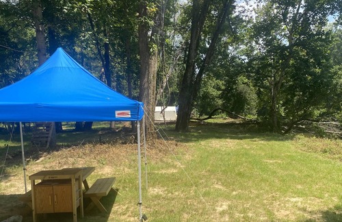 Hamilton RV Rental | Tentrr Signature Site - Tentrr Signature Redstone Bed, Barn and Camp