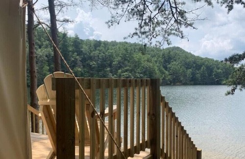 Pulaski RV Rental | Tentrr Signature Site - Water's Edge Campsite on Sunset Cove