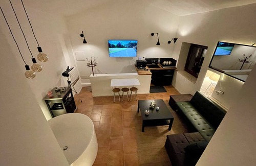 Norma Apartment | The Barn suite with overhanging rooftop terrace