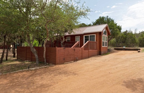 Austin Cabin | The Bison cabin in a gated 2 acre boutique tiny home resort with pool!