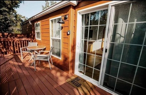 Austin Cabin | The Bison cabin in a gated 2 acre boutique tiny home resort with pool!