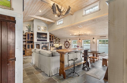 Winter Harbor Cottage | The Boathouse feet from the ocean, modern farmhouse décor with spectacular views