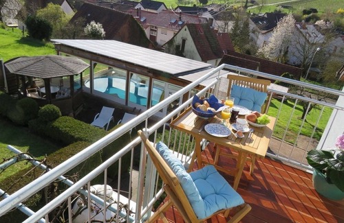 Pleisweiler Apartment | The house (Fewo Hortensie) with pool on the German Wine Route