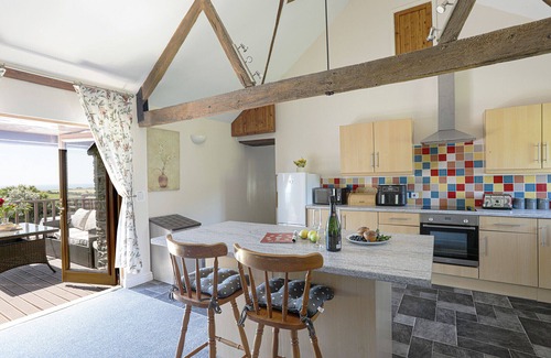 Downderry Cottage | The Old Wagon House, views over the fields and sea