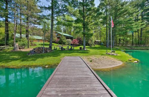 Lakeville House | The Red Pine Cabin with Private Pond and Dock!
