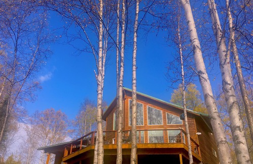 Susitna North House | The Rusty Salmon Lake House with Deck, Dock, Canoe and Kayaks