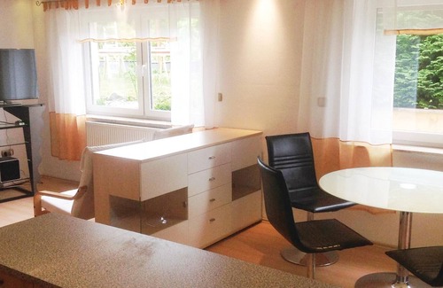 Espenau Apartment | The spacious, bright apartment is located in the basement of the beautiful Villa Pegasus with a view