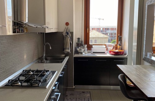 Biassono Apartment | The terrace a stone's throw from the runway