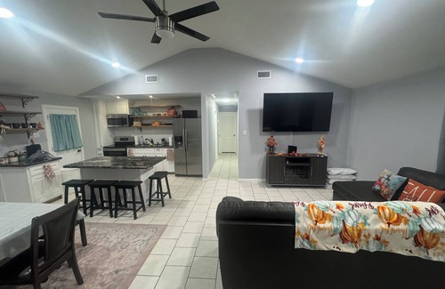 Harlingen House | This charming three-bedroom, two-bathroom home is perfect for your weekend!