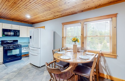 Mount Holly Apartment | Three-level dog-friendly getaway with a private hot tub, fireplace, & W/D