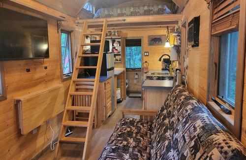 Nevis House | Tiny bungalow secluded in the woods with lake view. Pets accepted!