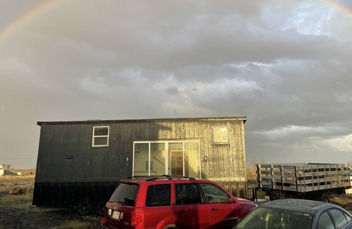 Stratford Cabin | Tiny House on Moses Lake with Dock, Boat Launch, Large deck w/ Hot Tub and grill