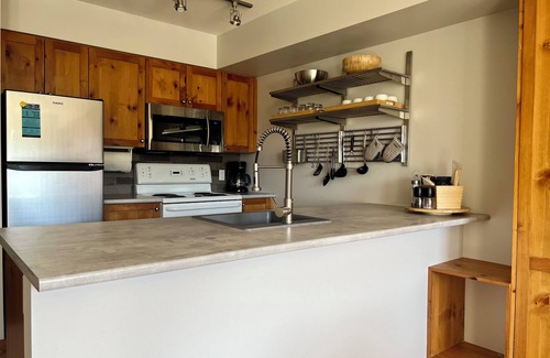 Silver Star Mountain Condo | Top floor studio condo at Creekside - pet friendly, views, ski-in/out access