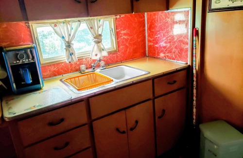 Riverton RV Rental | Travel back in time to the 1950s! Stay in the Pink lady from 1957!