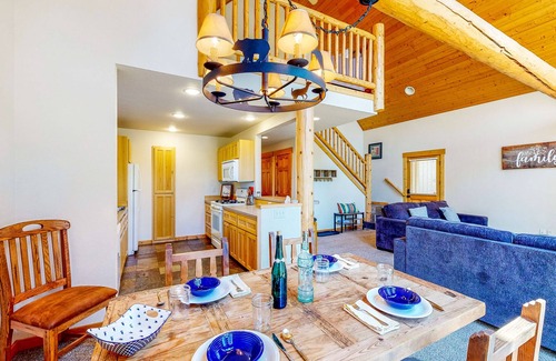 Klamath Falls House | Tree-lined cabin with large deck, pool, hot tub, & fireplace - dog-friendly