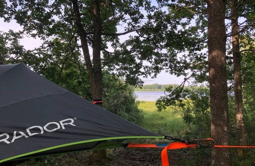 Agunnaryd RV Rental | Tree-tent overlooking lake in private woodland