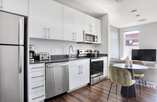 St. Elizabeth's Apartment | Trendy Brighton 1BR w/W/D, Gym, near T, Shops + Dining, by Blueground