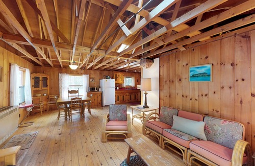 Northeast Somerset Cabin | Two dog-friendly, lakefront houses with a private beach, dock, & firepit
