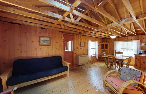 Northeast Somerset Cabin | Two dog-friendly, lakefront houses with a private beach, dock, & firepit