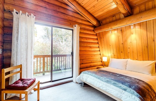 Startup Cabin | Two-home property with deck, grill, firepit, amazing views, & 2 W/Ds