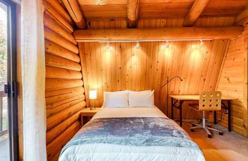 Startup Cabin | Two-home property with deck, grill, firepit, amazing views, & 2 W/Ds