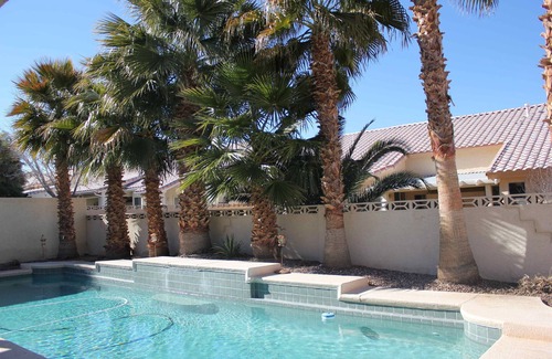 Paradise House | Vegas Haven! Sleeps 8! Private Home w/Pool & Hot Tub in Gated Community, Dogs OK