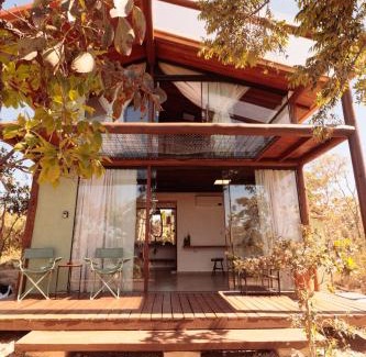 Alto Paraiso de Goias House | Vila Kairós - 1 Cabana privativa com banheira e 2 suítes independentes - Vista Incrível Cozinha Gourmet Fogueira