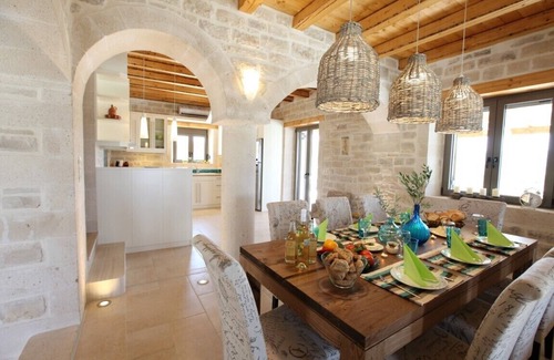 Asteri Villa | Villa Athene-modern natural stone villa with sea views, close to the beach