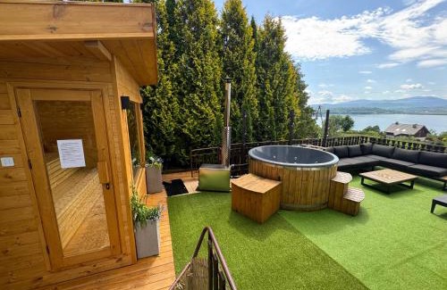 Zarzecze House | Villa Beskidzka 100 - SAUNA & BALIA z Jacuzzi Widok na góry i jezioro żywieckie