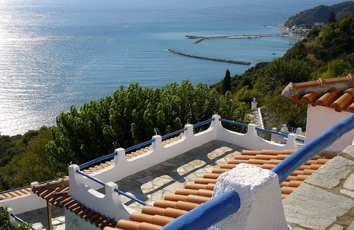 Xanthi Region Villa | Villa DAHLIA. Panoramic pool. Access to the sea. Privileged view of the Egean.