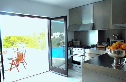 Sant Josep de sa Talaia Villa | Villa 'Rica Ibiza' with Sea View, Wi-Fi and Air Conditioning