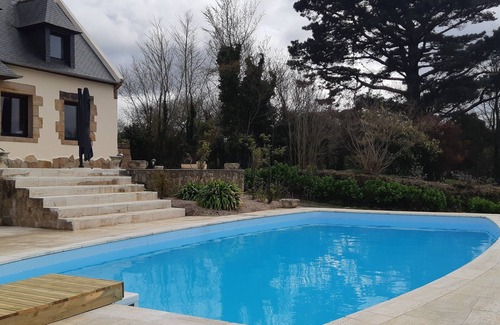 Pleumeur-Bodou Villa | Villa Romayann - Swimming pool and panoramic view