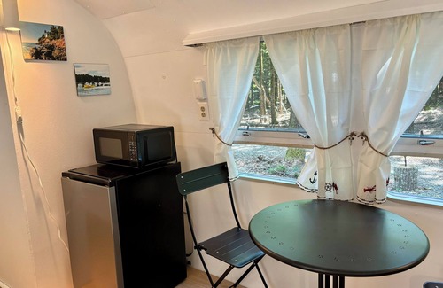 Mariaville Cabin | Vintage Downeast Airstream + Tiny House A-Frame Cabin near Acadia, Fabulous View