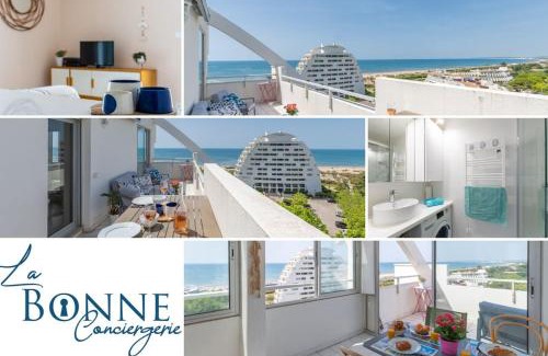 Le Couchant Apartment | Vue mer grandiose la Grande Motte au Lady Blue Terrasse plein ciel Parking Privé