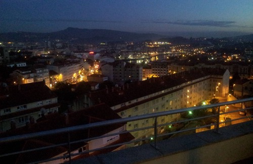 Poio Apartment | VUT-PO- 000403 Balcony Aerial view of the city. Terrace 30 m2 Ria de Pontevedra