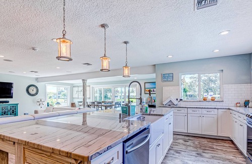 Cocoa Isles House | Waterfront home with saltwater pool, private dock, central AC & washer/dryer