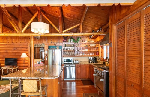 Saranac Lake Cabin | Waterfront Moose Cabin on Lake Colby, Saranac Lake, Deck overlooking Lake Colby