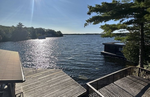 Severn Cottage | Waterfront Muskoka Cottage with Large Dock, Fire Pit & Gorgeous Sunsets