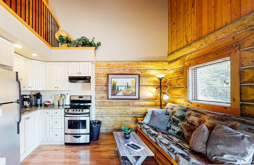 Lac Le Jeune Cabin | Wilderness resort cabin with deck, full kitchen, complimentary internet