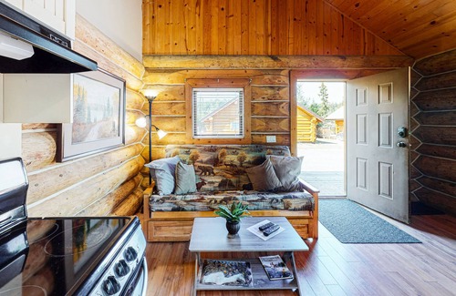 Lac Le Jeune Cabin | Wilderness resort cabin with deck, full kitchen, complimentary internet