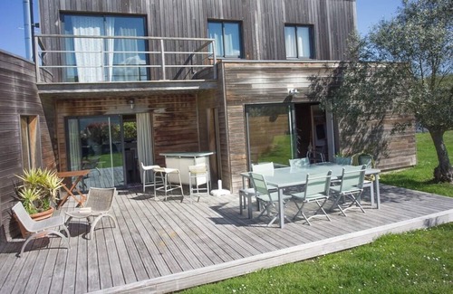 Tregastel House | Wooden villa with private pool by the sea near Perros Guirec