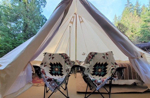Woodfibre House | Yurt Glamping with Sauna, Movie setup, Kayak