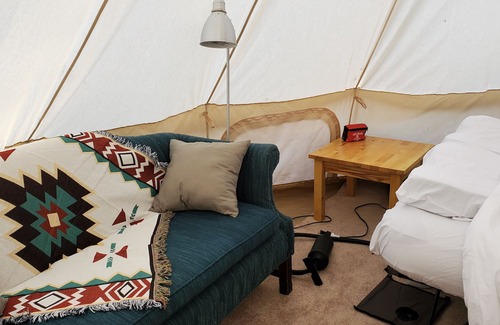 Woodfibre House | Yurt Glamping with Sauna, Movie setup, Kayak