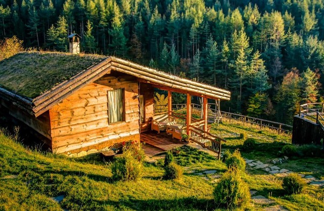 Панорама хаус Лещен и еко къщи Дървена и Землянка